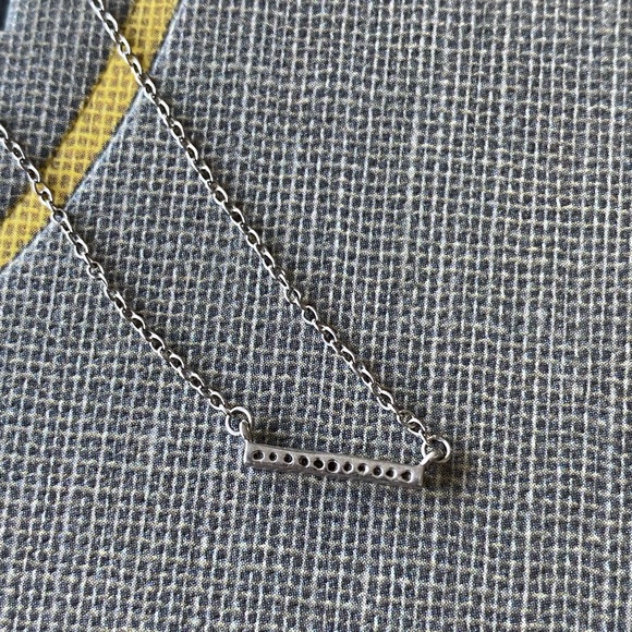 Adina Reyter Sterling Silver Diamond Bar Necklace - Picture 7 of 7